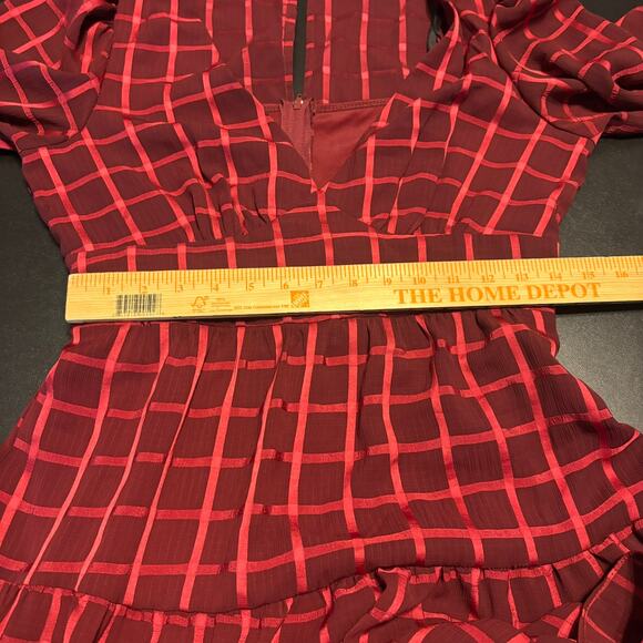 NWT B Darlin Dress Sz 9/10 Plaid Long Sleeve Lined Fit Flare Mini Holiday Party - Picture 6 of 8